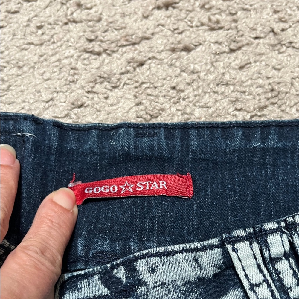 Gogo Star Skinny Jeans with Angel Wings/Rhinestones Size 15 - Picture 2 of 6